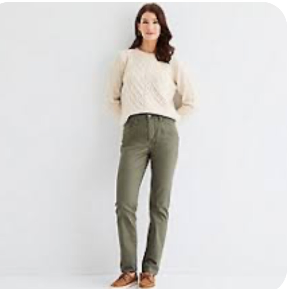 St. John's Bay Women's Green Straight Leg Jeans size 12 S NWT